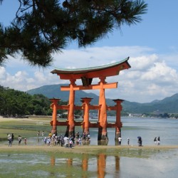 Torii bij laag water