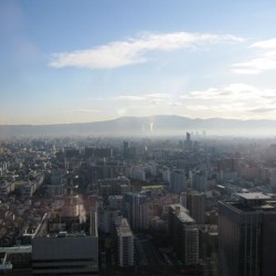 Stad met smog