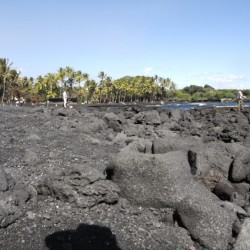Zwart lava strand van Punalu'u